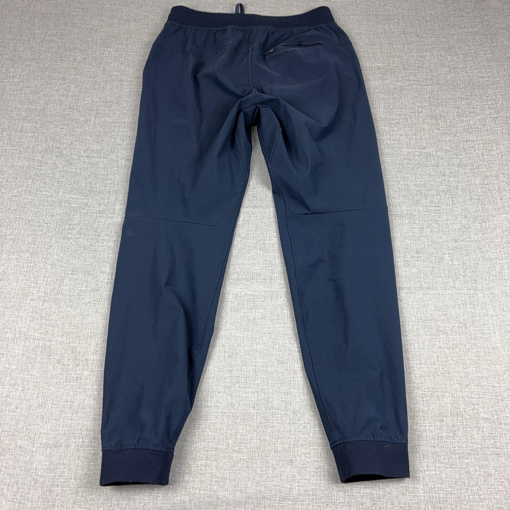 Lululemon Jogger Pants Mens Medium Blue Woven Slim Tapered Drawstring Zip Pocket - Picture 12 of 14